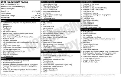 2022 Honda Insight Touring