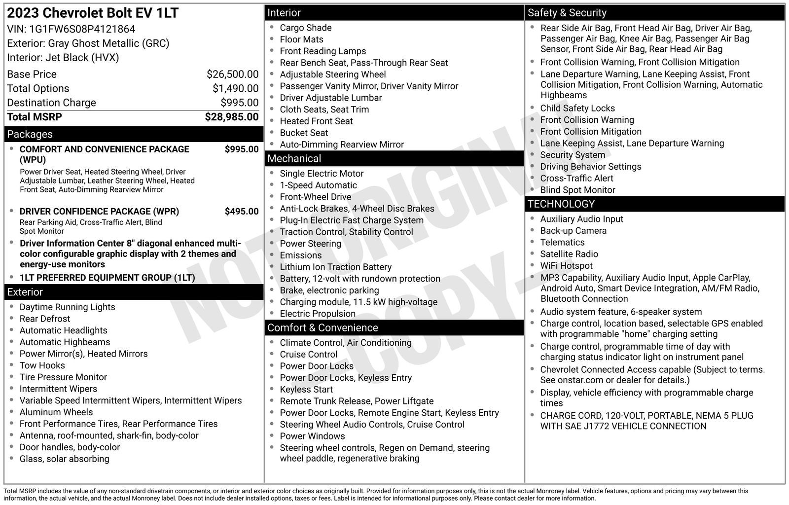 2023 Chevrolet Bolt EV 1LT