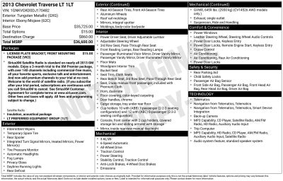 2013 Chevrolet Traverse LT 1LT