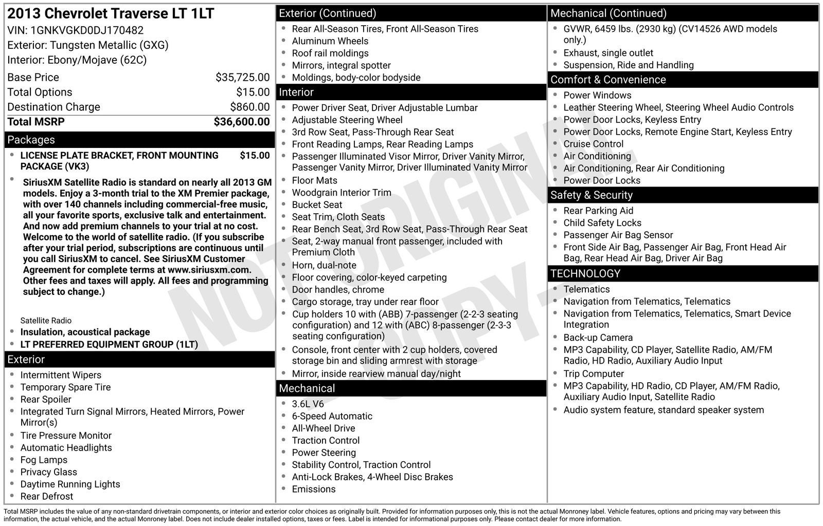 2013 Chevrolet Traverse LT 1LT