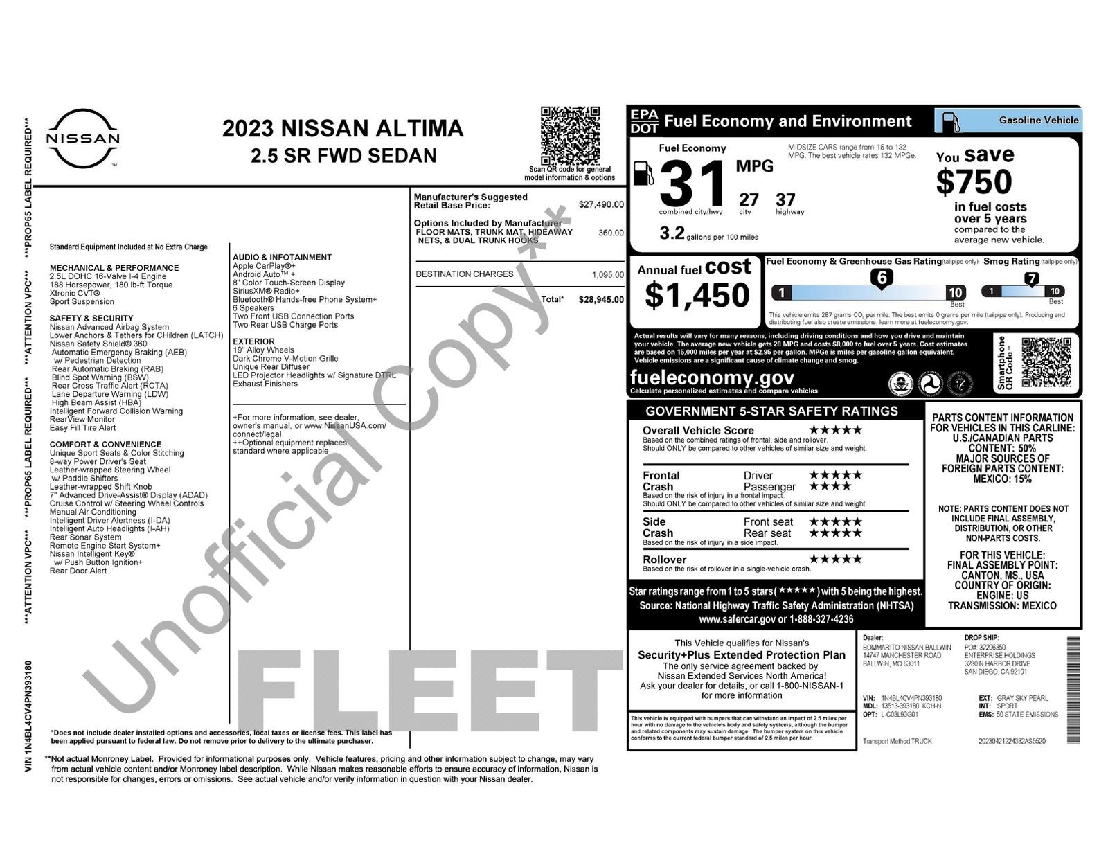 2023 Nissan Altima 2.5 SR