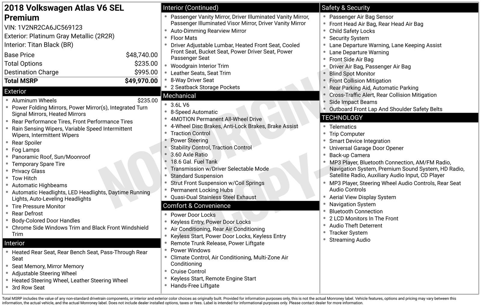 2018 Volkswagen Atlas SEL Premium 4Motion