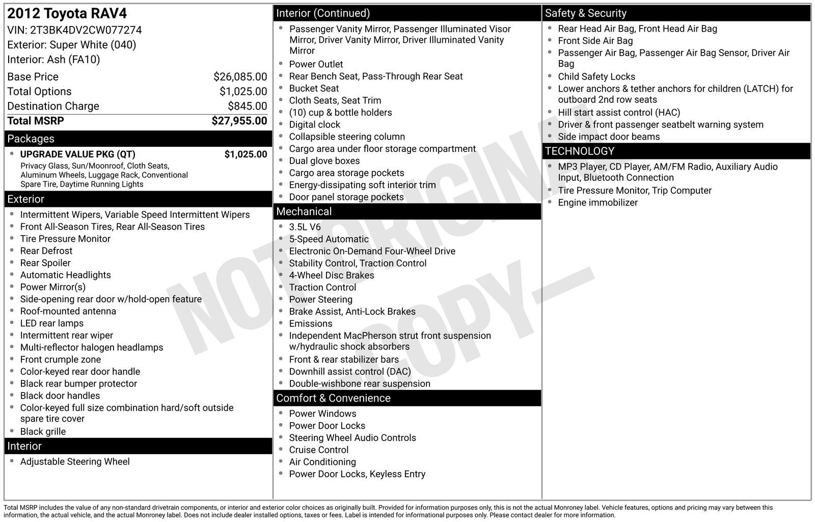 2012 Toyota RAV4 Base