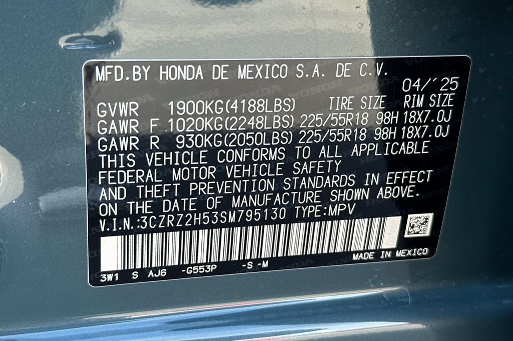 2025 Honda HR-V AWD SPORT