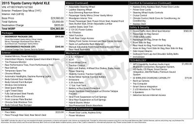 2015 Toyota Camry Hybrid XLE