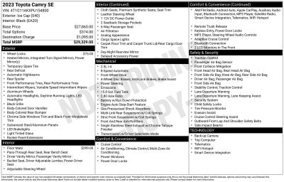 2023 Toyota Camry SE