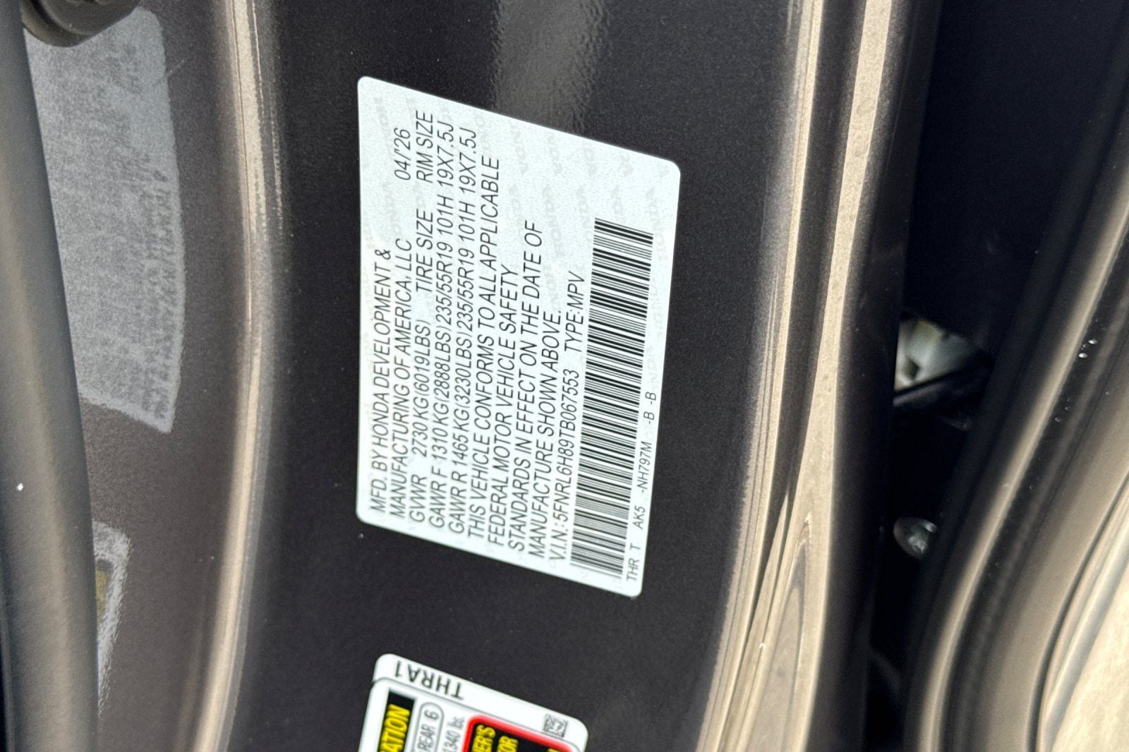 2026 Honda Odyssey Touring
