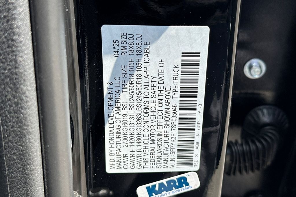 2025 Honda Ridgeline AWD SPORT