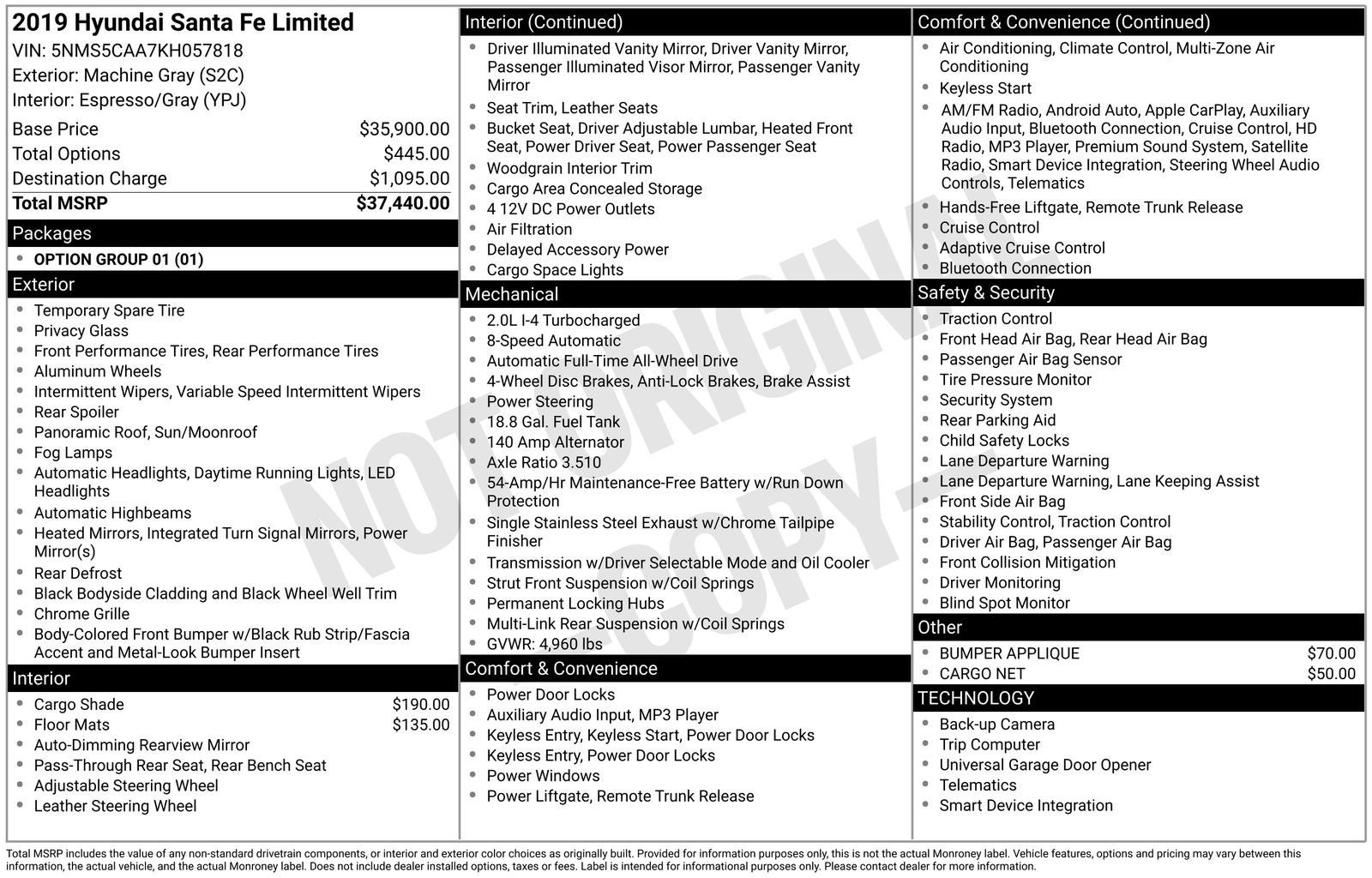 2019 Hyundai Santa Fe Limited