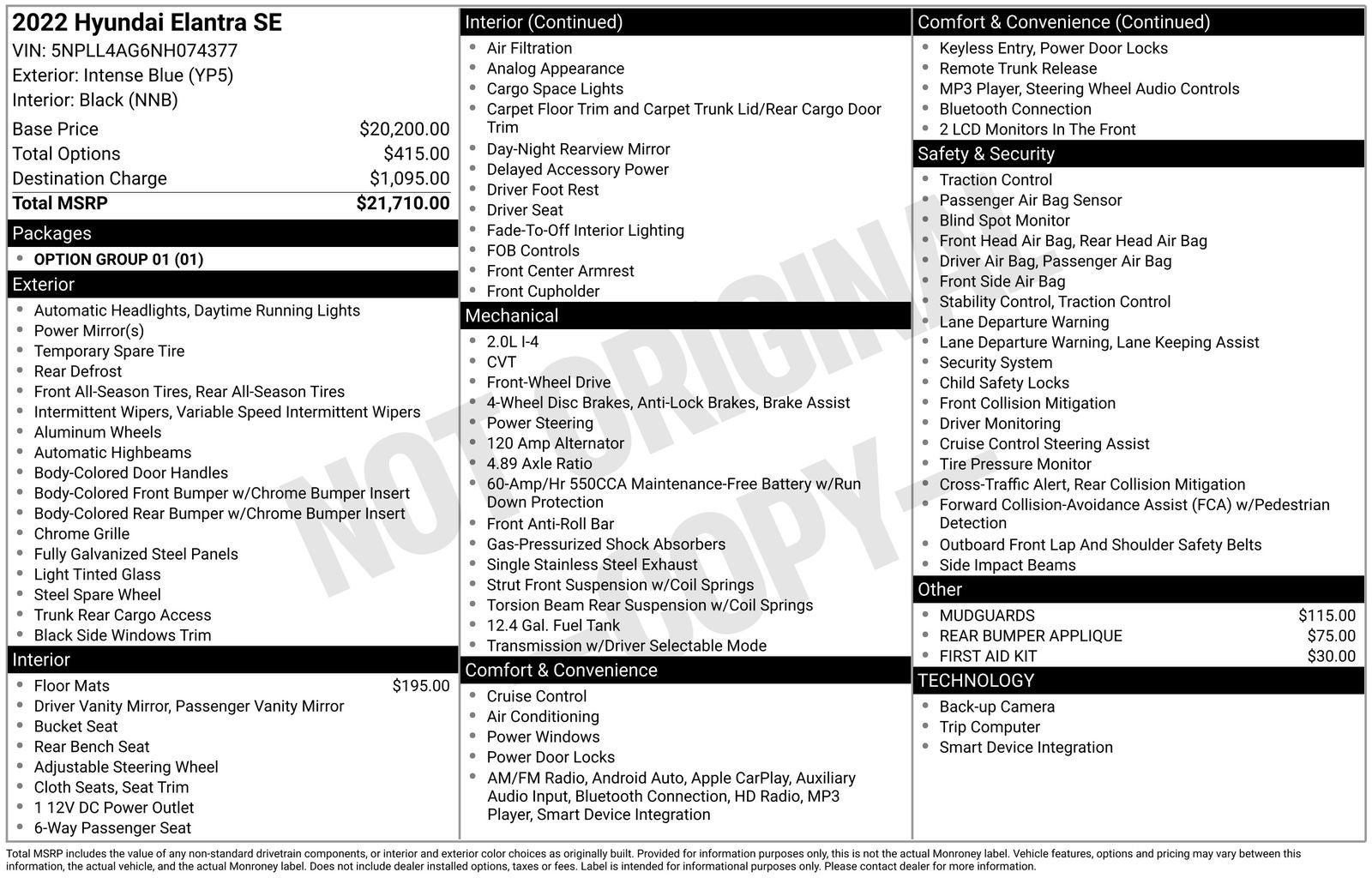 2022 Hyundai Elantra SE