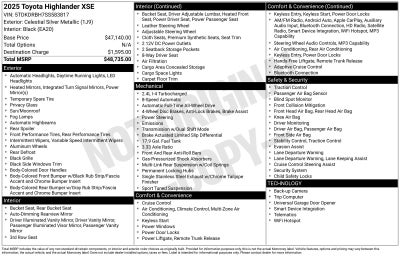 2025 Toyota Highlander XSE