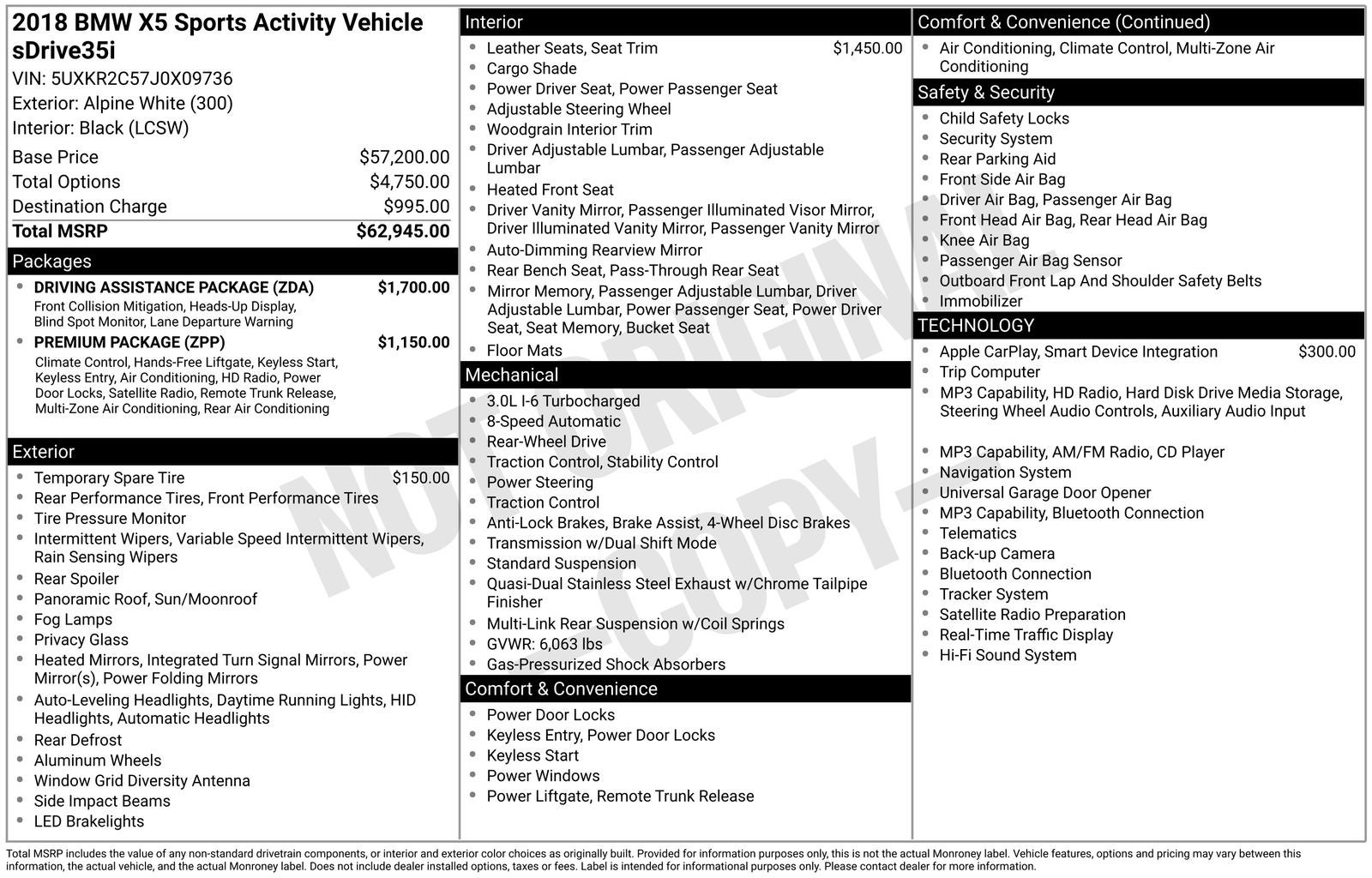 2018 BMW X5 sDrive35i