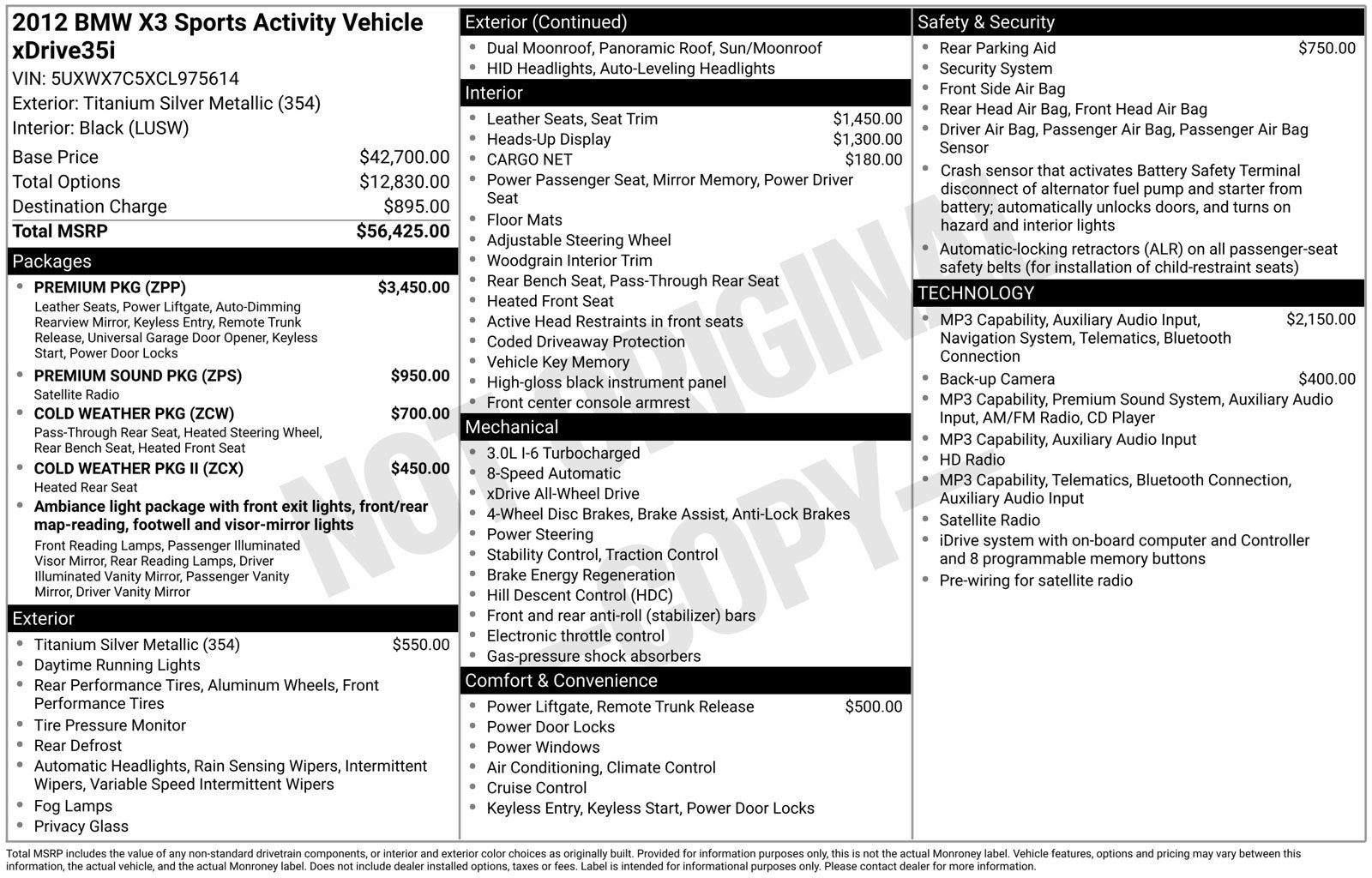 2012 BMW X3 xDrive35i