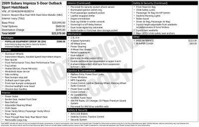 2009 Subaru Impreza Outback Sport