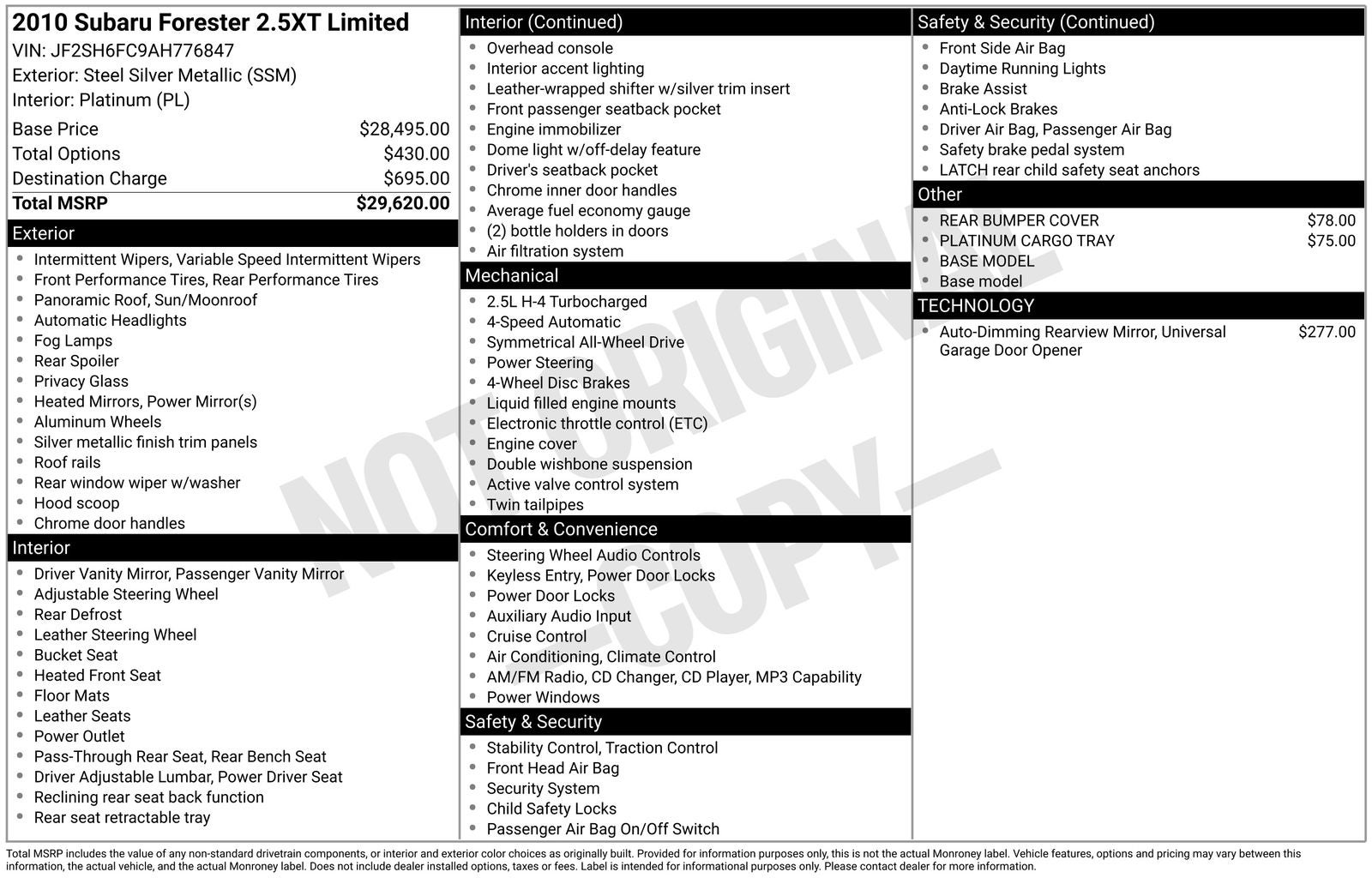 2010 Subaru Forester 2.5XT Limited