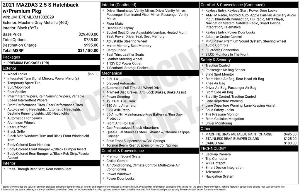 2021 Mazda Mazda3 Premium